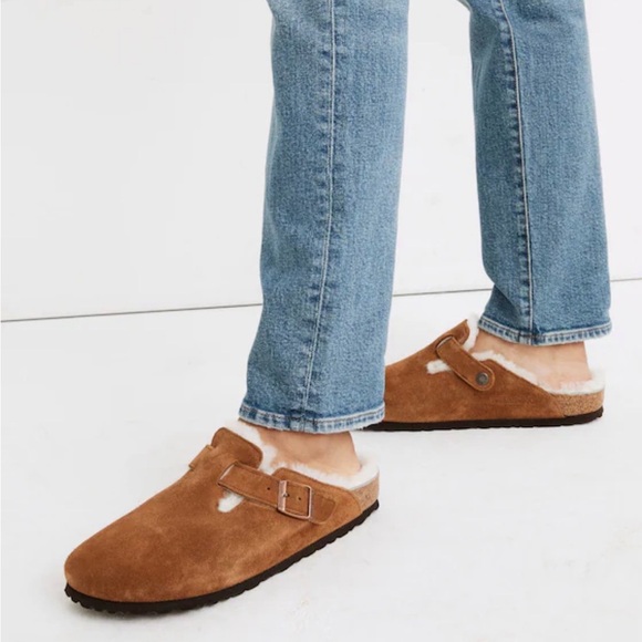 Birkenstock Boston Shearling Suede Clogs Brown 11 Mink Suede Scandi Cottagecore - Picture 2 of 11